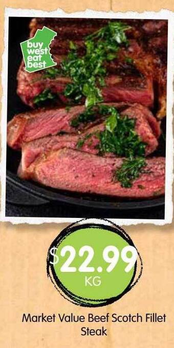 Spudshed Market value beef scotch fillet steak offer