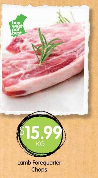 Spudshed Lamb forequarter chops offer