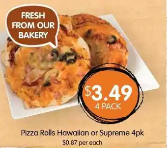 Spudshed Pizza rolls hawaiian or supreme offer