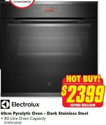 The Good Guys Electrolux 60cm Pyrolytic Oven-Dark Stainless Steel offer
