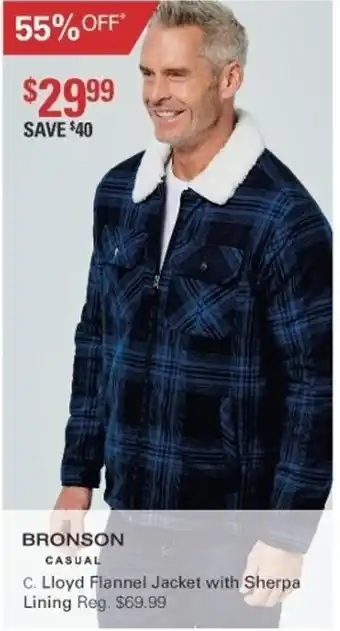 Bronson Lloyd Flannel Jacket with Sherpa Lining