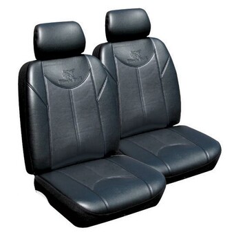Autobarn Ilana black bull leather look seat covers offer