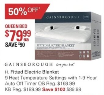 Harris Scarfe Gainsborough Fitted Electric Blanket offer