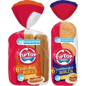 Tip top hot dog, damper or hamburger rolls 6 pack