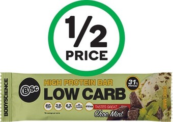 Woolworths Bsc assorted protein bars 45-60g† offer