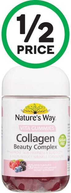 Woolworths Nature’s way collagen beauty complex adult vita gummies pk 50^ offer