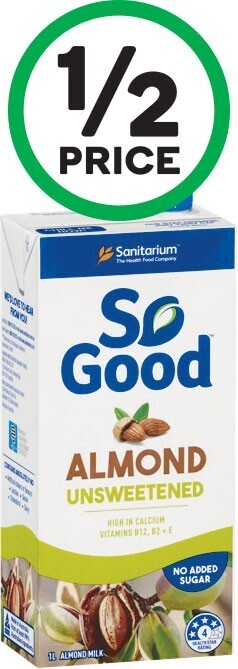 Woolworths Santarium so good almond milk 1 litre offer