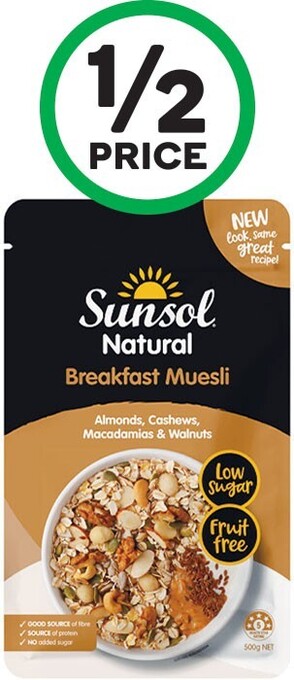 Woolworths Sunsol muesli 500g offer
