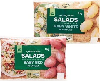 Woolworths Australian washed white or red baby potatoes 1 kg pack offer