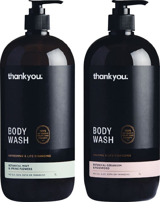 Thankyou body wash 1 litre offer at Woolworths