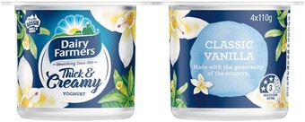 Dairy farmers thick & creamy yoghurt pk 4 – from the fridge