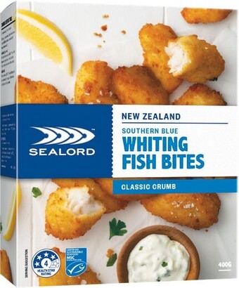Sealord southern blue whiting or hoki fish bites 400g