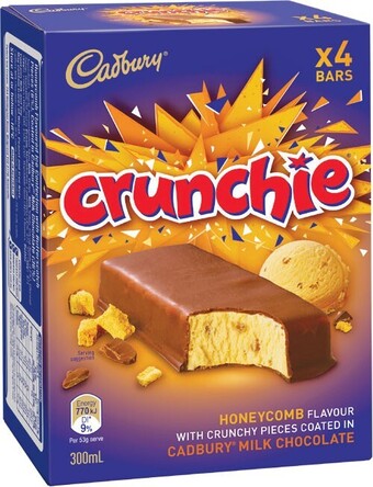 Woolworths Cadbury bars or sticks 300-360ml pk 4 – from the freezer offer