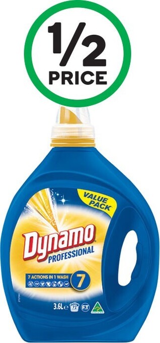 Woolworths Dynamo professional laundry liquid 3.6 litre offer