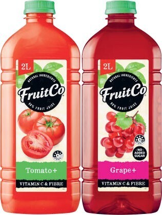 Coles Fruit co+ juice 2 litre offer