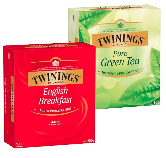 Twinings tea bags 100 pack offer at Coles