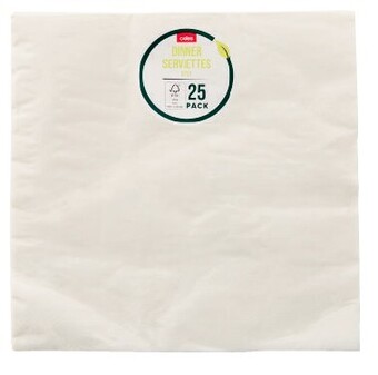 Coles Coles dinner serviettes 25 pack offer