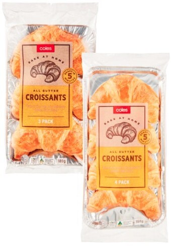 Coles Coles croissants 3 pack or 4 pack offer