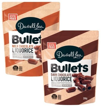 Coles Darrell lea bullets, twists, balls or liquorice 140g-280g offer