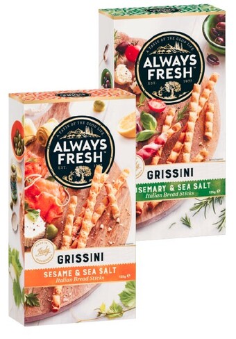 Coles Always fresh grissini or crustini crackers 120g-125g offer