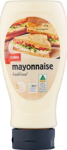 Coles Coles traditional mayonnaise 470g offer