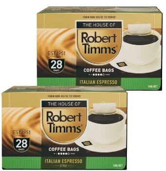 Coles Robert timms coffee bags 28 pack offer