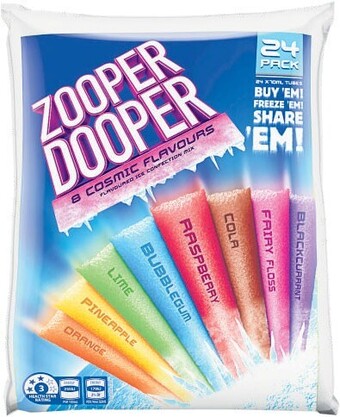 Coles Zooper dooper water ice 24 pack offer