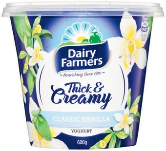 Coles Dairy farmers thick & creamy yoghurt 600g offer