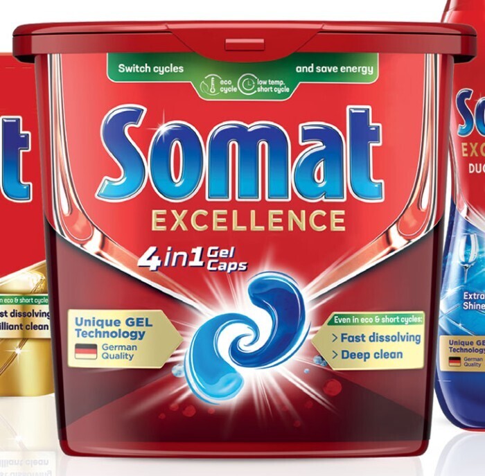 Somat excellence dishwashing tablets 51 pack offer at Coles