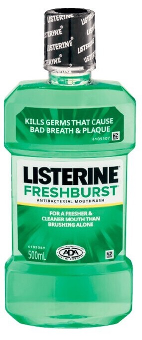 Coles Listerine freshburst mouthwash 500ml offer