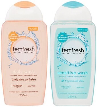 Coles Femfresh daily wash or sensitive wash 250ml offer