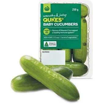Woolworths Australian qukes® baby cucumbers 250g pack offer