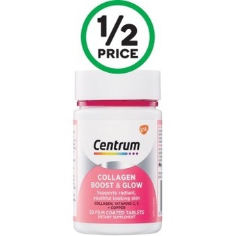 Woolworths Centrum collagen boost & glow pk 50# offer