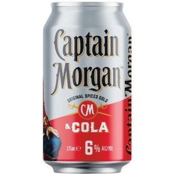 Captain morgan spiced & cola 6% cans 4x375ml