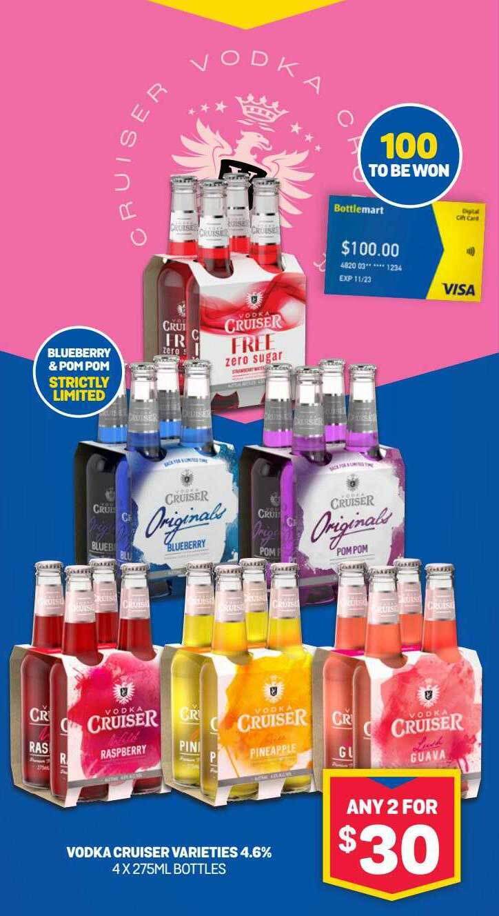 Vodka cruiser varieties 4.6 offer at Bottlemart