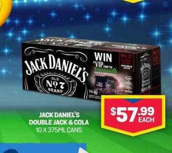 Bottlemart Jack daniel's double jack & cola* offer