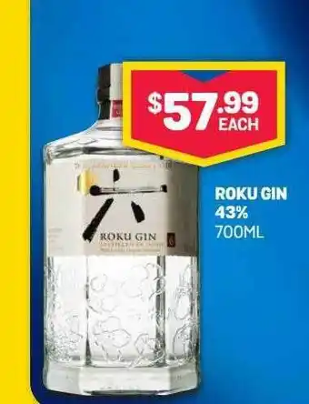 Bottlemart Roku gin 43% offer