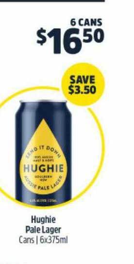 BWS Hughie pale lager offer