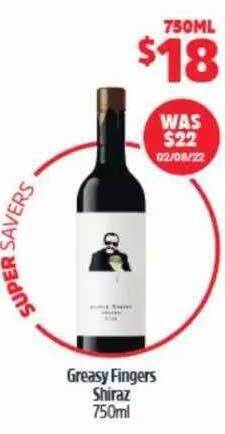 BWS Greasy fingers shiraz offer