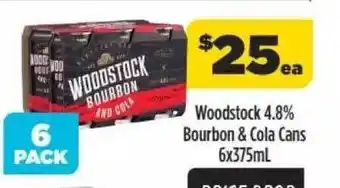 Liquorland Woodstock 4.8% bourbon & cola cans offer