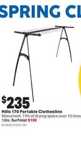 Mitre 10 Hills 170 portable clothesline offer