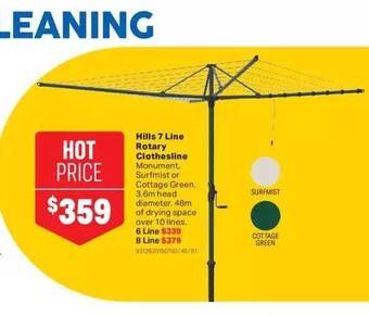 Mitre 10 Hills 7 line rotary clothesline offer
