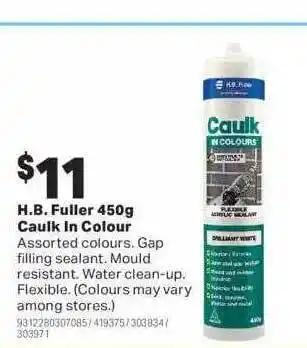 Mitre 10 H.b. fuller caulk in colour offer