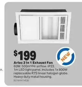 Arlec 3 in 1 exhaust fan