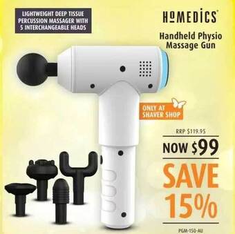 Shaver Shop Homedics handheld physio massage gun offer