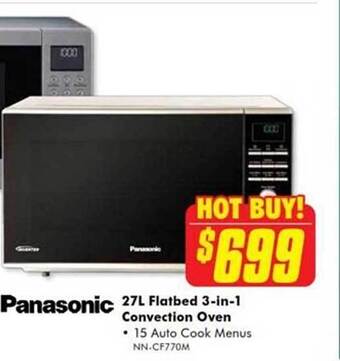 The Good Guys Panasonic 27l flatbed 3-in-1 convection oven offer