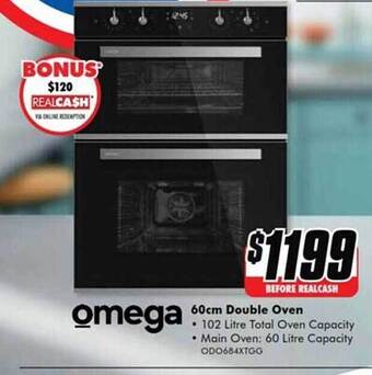 The Good Guys Omega 60cm double oven offer