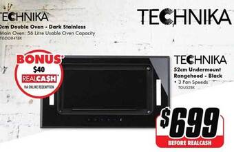 The Good Guys Technika 52cm undermount rangehood - black offer
