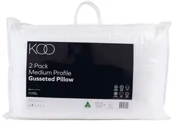 Spotlight Koo medium profile gusseted standard pillow 2 pack offer