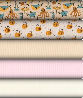 Spotlight Print & plain ribbing & jacquard knits offer